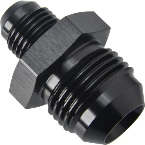 Vista 17 de 3AN macho a 3AN macho Flare 45 grados Unión acoplador adaptador de montaje aluminio negro