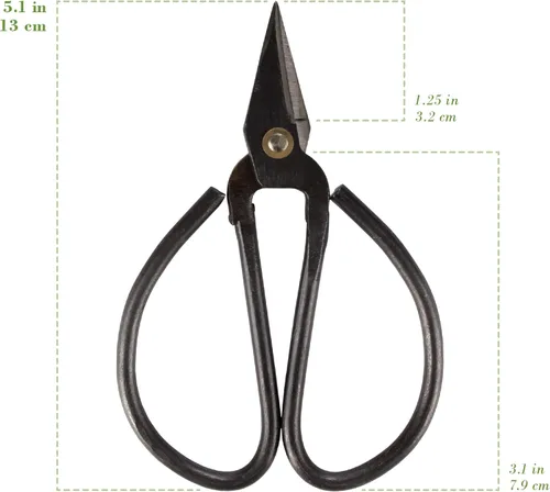 Vista 3 de BambooMN Tijeras afiladas forjadas para bonsái resistentes de 5.1" - 1 pieza