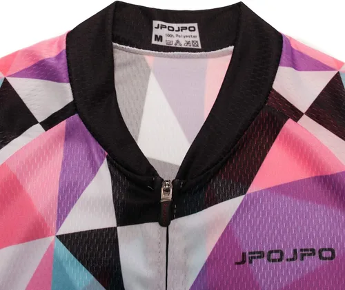 Vista 143 de Camiseta de ciclismo para mujer, manga corta y pantalones cortos de ciclismo acolchados para verano