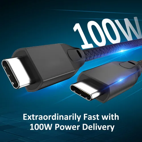 Vista 2 de UseBean Cable USB C a USB C de 100 W, 0.6 pies, USB 3.2 Gen 2X2 20 Gbps de transferencia de datos tipo C, cable de carga PD de carga rápida, cable