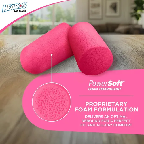 Vista 2 de HEAROS Sleep Pretty in Pink - Tapones para los oídos para dormir, 14 pares (paquete de 1)
