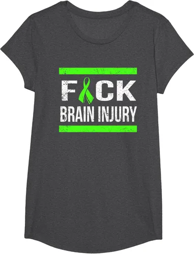 Vista 47 de Apoyo Daño cerebral Concienciación T Shirt, mujer L, Asphalt Negro