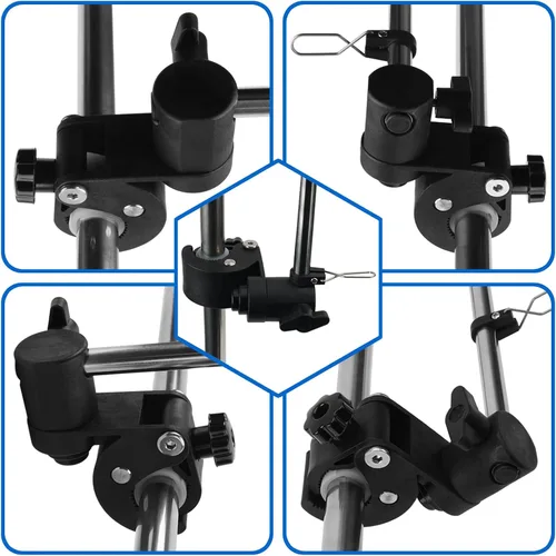 Vista 5 de Mástil universal para bandera de barco, abrazadera ajustable de acero inoxidable 316, kit de poste de bandera de barco con montaje en riel sin