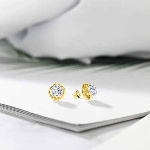Vista 12 de Gem Stone King Aretes de plata de ley 925 de 0.236 in con piedra natal redonda para mujer