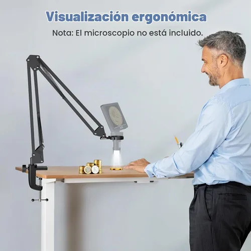 Vista 3 de Hayve Soporte de brazo para microscopio, soporte de metal ajustable