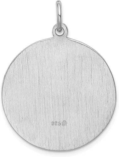 Vista 3 de Medalla de plata de ley 925 maciza con diseño de patrón católico de San Judas Thaddeus, 1.378in x 0.984in