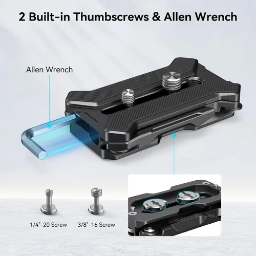 Vista 7 de SMALLRIG Placa de liberación rápida para tipo Arca, carga máxima de 44.1 libras (44.1 lbs), soporte cuadrúpedo plegable para lentes de cámara dentro