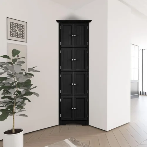 Vista 3 de Armario esquinero de 72 pulgadas de alto con 8 puertas y estante, gabinete esquinero independiente para baño, cocina, sala de estar, oficina