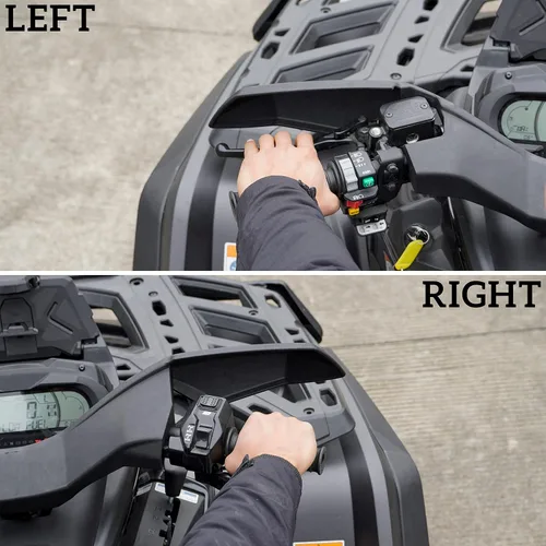 Vista 5 de SAUTVS Protector de manos negro deflector de viento para Can Am Outlander, kit de deflector de aire de plástico para accesorios Can-Am Outlander MAX