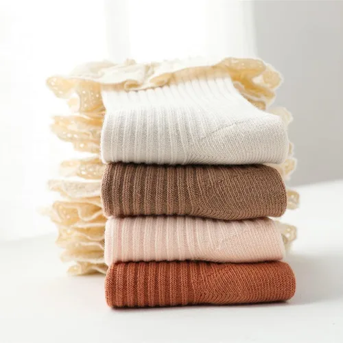 Vista 3 de Calcetines largos con volantes para bebés y niñas de 6 a 12 meses