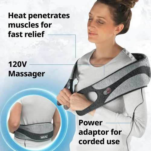 Vista 8 de Wahl Masajeador corporal con calor, nodos de masaje shiatsu, alivio calmante del dolor para cuello, espalda, hombros y piernas, elegible para FSA