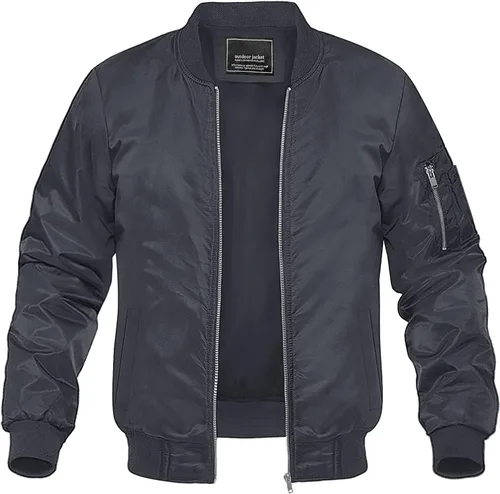 Vista 16 de MAGNIVIT - Chaqueta bomber ligera para hombre, cortavientos, casual, para primavera y otoño, para exteriores