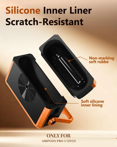 Vista 7 de OATSBASF Funda para AirPods Pro 3, funda para tocadiscos retro compatible con AirPods Pro de 3ª generación (2025), cubierta de protección completa