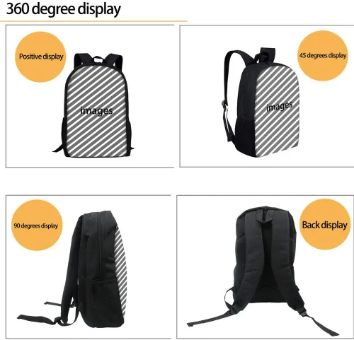 Vista 4 de Amzbeauty Mochila de diseño personalizado de 17.3 pulgadas, mochila escolar para niños y niñas de primaria o secundaria, Diseño personalizado.
