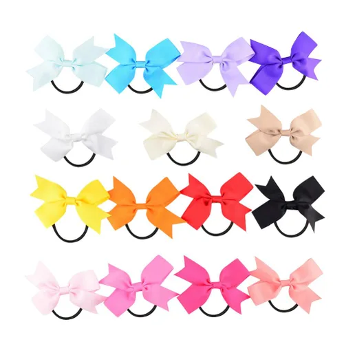 Vista 8 de FRCOLOR Lazos para el pelo de 16 piezas para niñas, accesorios para el cabello para bebés, lazos elásticos de goma para el cabello para bebés