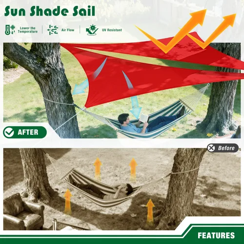 Vista 4 de Toldo Vela Triangular de Sombra 2'x2'x2' Toldo Resistente a los Rayos UV Cubierta para Patio Exterior Pérgola Patio Trasero Terraza Jardín Porche