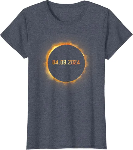 Vista 48 de Totality 04.08.24 Total Solar Eclipse 8 de abril de 2024 Eclipse Camiseta, Negro, S