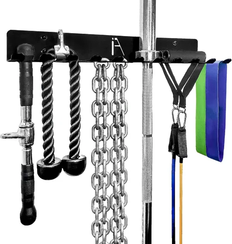 Vista 10 de IRON AMERICAN USA Omega Beast Estante de Almacenamiento para Gimnasio de 9 O 11 Ganchos Organizador de Pared para Gimnasio de Servicio Pesado