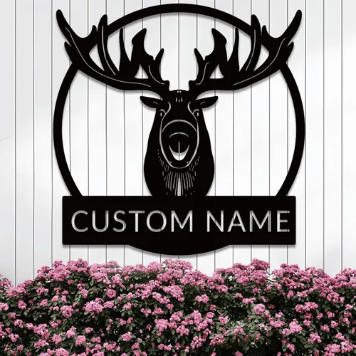 Vista 10 de Arte de pared de metal con oso grizzly de bosque, letreros personalizados con nombre de oso rugiente, decoración de pared personalizada de cabaña