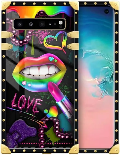 Vista 110 de Funda compatible con Samsung Galaxy S10 4G, TPU suave de lujo y parte trasera de policarbonato duro para niñas y mujeres, funda protectora a prueba