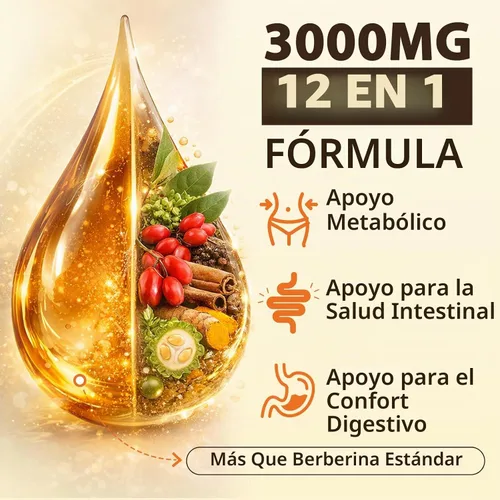 Vista 3 de Suplemento de berberina liposomal, 3000 mg Gotas de complejo de berberina, 2.0 fl oz Berberina HCl con canela de Ceilán, melón amargo, cúrcuma