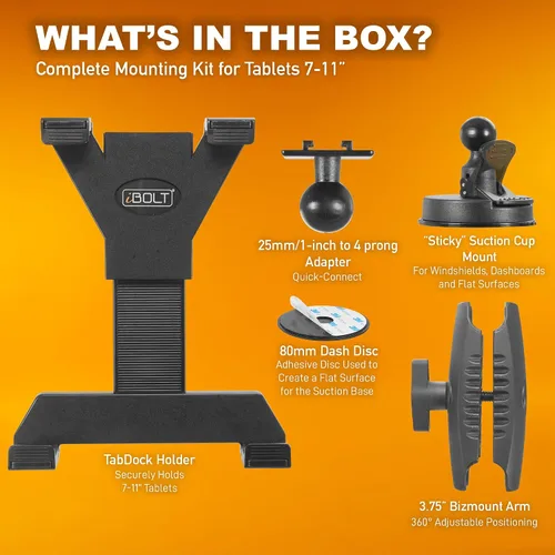 Vista 8 de iBOLT TabDock BizMount Soporte de ventosa para tabletas para camiones y vehículos