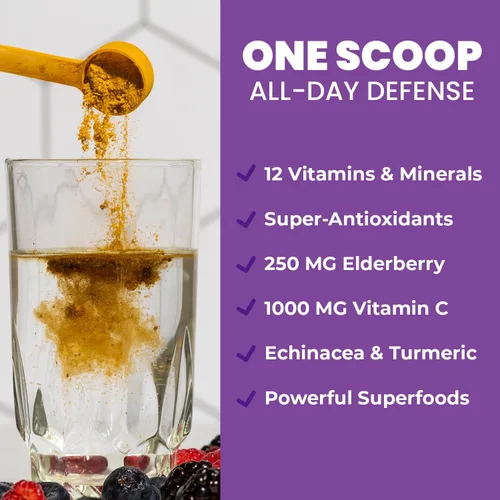 Vista 3 de GOBIOTIX Vitamina C - Suplemento de apoyo de defensa inmunológica - Potenciador de bienestar en polvo de inmunidad - Superalimento vegano - Baya