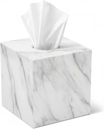 Vista 10 de Cubierta de Caja de Paños Rectangular - Soporte de Caja de Paños Rectangular - Compatible con Kleenex - Accesorios de Baño de Acrílico y Mármol