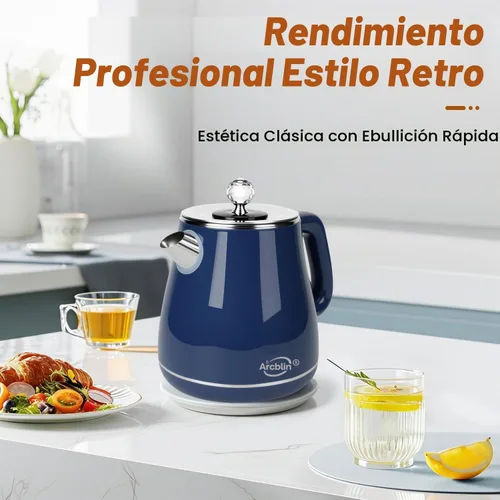 Vista 4 de Hervidor eléctrico de 1.8L, hervidor de té con hervir rápido 1350W Azul