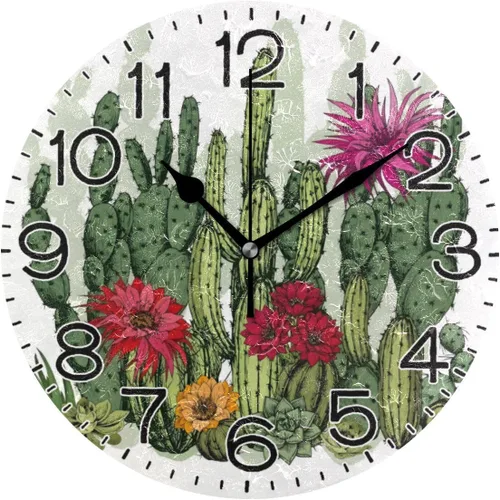 Vista 19 de ALAZA Reloj de pared de mármol marrón natural, funciona con pilas, sin tictac, silencioso, de cuarzo, analógico, rústico, rústico, reloj redondo