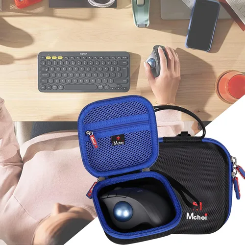 Vista 8 de Funda rígida de viaje compatible con Logitech Ergo M570/M575/M575S/Nulea M501/M509 Trackball Mouse inalámbrico, solo funda
