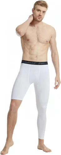 Vista 5 de Pantalones deportivos ajustados de una sola pierna de baloncesto para hombre, pantalones de compresión de 12 de una pierna, ropa interior atlética