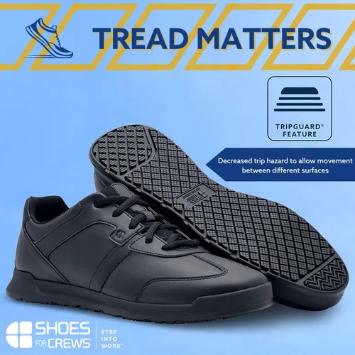 Vista 2 de Shoes for Crews Zapatillas de trabajo antideslizantes para hombre, cómodas, antideslizantes, para restaurantes, salud, venta al por menor