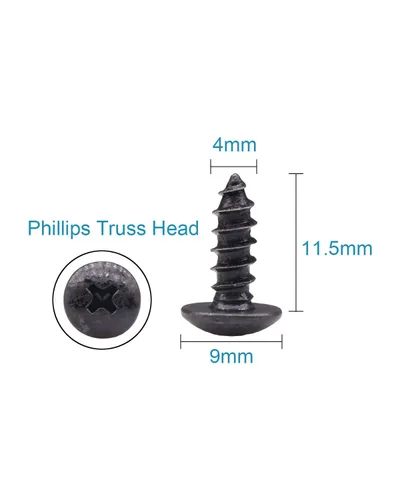 Vista 3 de 50 tornillos de madera Phillips #8 x 1/2 pulgada con revestimiento de óxido negro por IMSCREWS