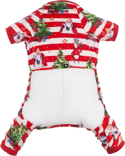 Vista 7 de CuteBone - Pijama mameluco de Navidad para perros, linda para vacaciones de invierno, P186XS