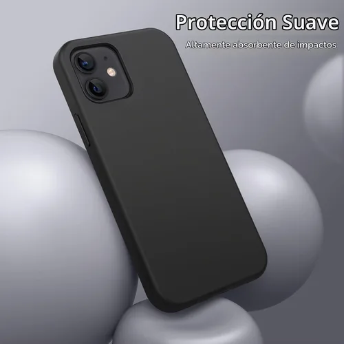 Vista 4 de JETech Funda de silicona para iPhone 12 mini, color negro