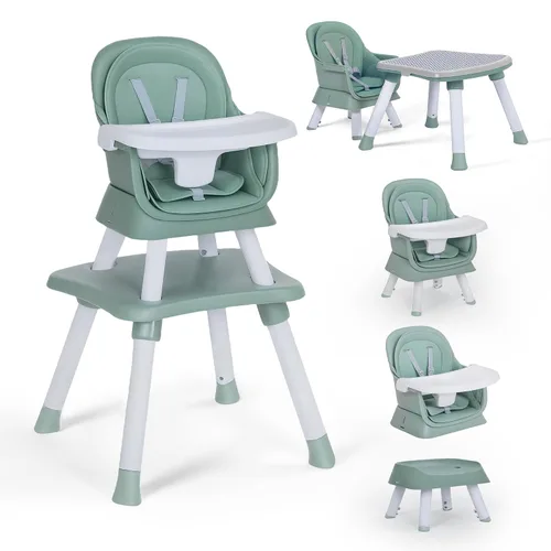 Vista 14 de TODEFULL Silla Alta para Bebé, Sillas Altas Convertibles 8 en 1 para Bebés y Niños, Asiento Elevador para Comer/Mesa de Bloques de Construcción