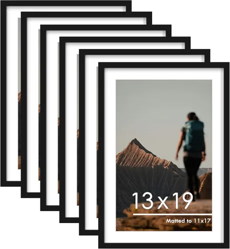 Vista 10 de PEALSN - Juego de 6 portarretratos de 5 x 7 pulgadas para fotos de 4 x 6 pulgadas con paspartú/5 x 7 pulgadas sin paspartú, para montaje en Negro