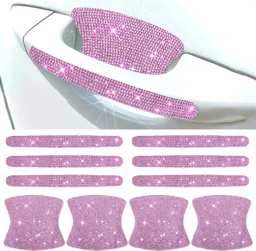Vista 11 de BetterJonny 10 unidades de protector contra arañazos de cristal, protector contra arañazos de diamantes para coche para mujeres y niñas (plata)