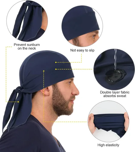 Vista 4 de MELASA Cooling Do Rags - Forro para casco de calavera, bandanas para hombres, correr, ciclismo, motocicleta