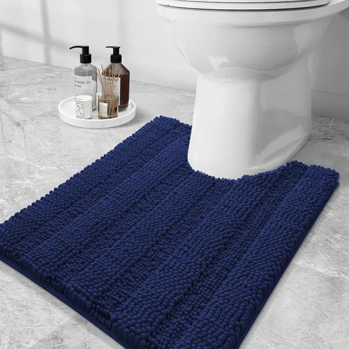 Vista 115 de Grandaily Alfombras de baño de felpilla a rayas de 24 x 16 pulgadas, extra gruesas y suaves, absorbentes, parte trasera de goma, alfombra de ducha