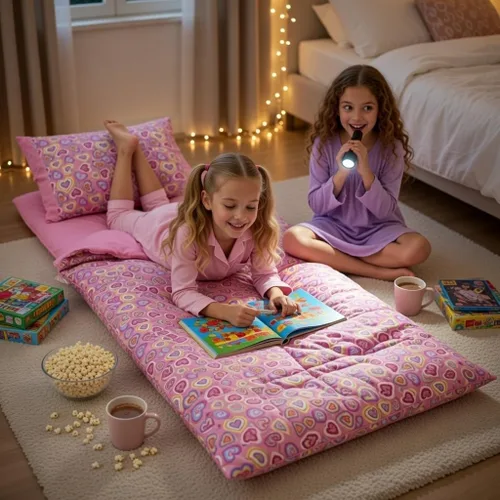 Vista 3 de Emily Rose Pink Toddler Nap Mat Set with Warm Blanket