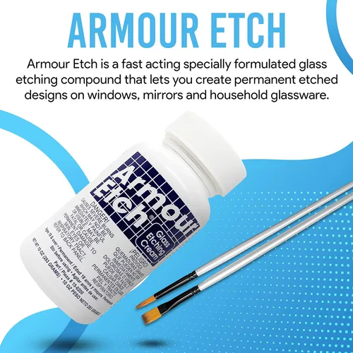 Vista 5 de Armour Etch - Paquete de crema para grabado de vidrio de 10 onzas
