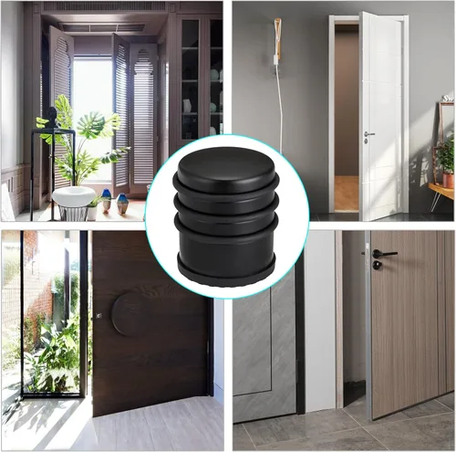Vista 7 de Sumnacon Tope de puerta de piso resistente, sin taladro, tope de puerta de acero inoxidable duradero con goma antideslizante, tope de puerta