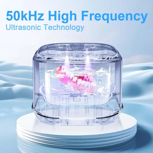 Vista 6 de Limpiador Ultrasónico de Retenedores, Máquina Limpiadora Ultrasónica de Dentaduras de 50kHz para Alineadores, Protectores Nocturnos, Brackets, Joyas