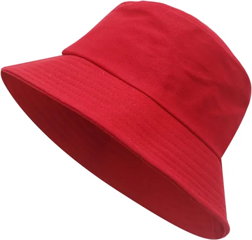 Vista 8 de PFFY Bucket Hat for Women Men Cotton Summer Sun Beach Fishing Cap Negro puro