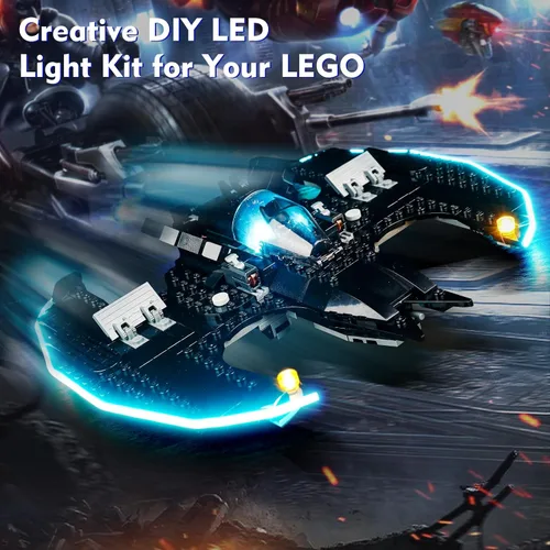 Vista 4 de VONADO Kit de luces LED compatible con Lego Batwing Batman vs. The Joker 76265, accesorios de iluminación creativa compatibles con Lego 76265