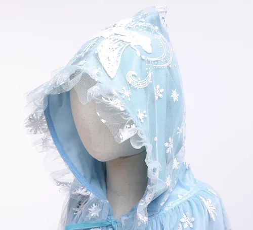 Vista 5 de PURFEEL Capa de lujo con capucha para niñas de Elsa disfraz de capa de princesa para niños de Elsa 2022