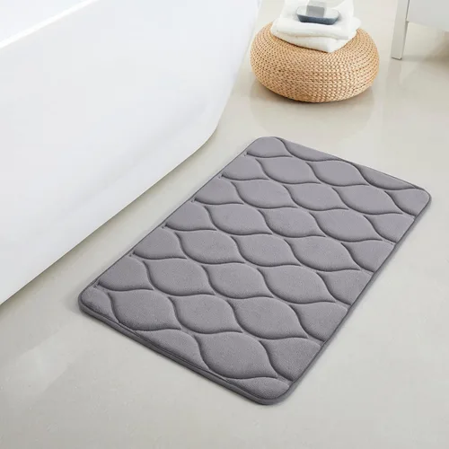 Vista 35 de Yafa Home Fashion 1 alfombra de baño de 17 x 24 pulgadas, espuma viscoelástica, absorbente de agua y antideslizante, color negro