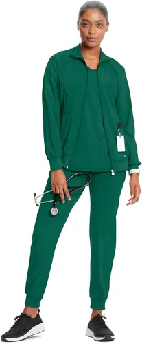 Vista 100 de Infinity by Cherokee 2391A - Chaquetas médicas con cremallera frontal para mujer, tela elástica en 4 direcciones